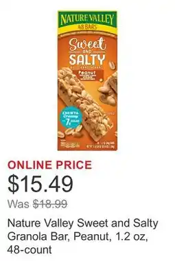 Costco Nature Valley Sweet and Salty Granola Bar, Peanut, 1.2 oz, 48-count offer