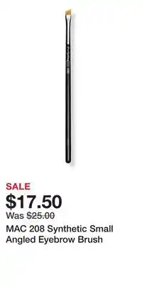 Ulta Beauty MAC 208 Synthetic Small Angled Eyebrow Brush offer