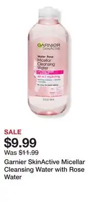 Ulta Beauty Garnier SkinActive Micellar Cleansing Water with Rose Water offer
