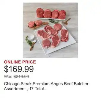 Costco Chicago Steak Premium Angus Beef Butcher Assortment , 17 Total Packs, 8 Lbs. Total offer