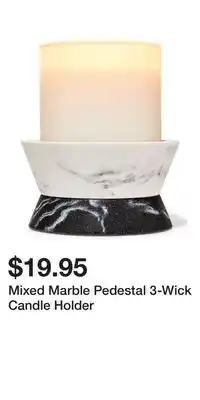 Bath & Body Works Mixed Marble Pedestal 3-Wick Candle Holder offer