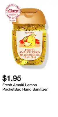 Bath & Body Works Fresh Amalfi Lemon PocketBac Hand Sanitizer offer