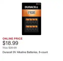 Costco Duracell 9V Alkaline Batteries, 8-count offer