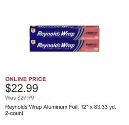 Costco Reynolds Wrap Aluminum Foil, 12 x 83.33 yd, 2-count offer