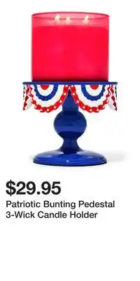 Bath & Body Works Patriotic Bunting Pedestal 3-Wick Candle Holder offer