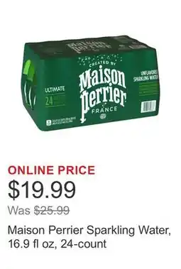 Costco Maison Perrier Sparkling Water, 16.9 fl oz, 24-count offer