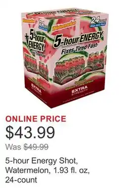 Costco 5-hour Energy Shot, Watermelon, 1.93 fl. oz, 24-count offer