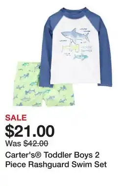 Belk Carter's Toddler Boys 2 Piece Rashguard Swim Set offer