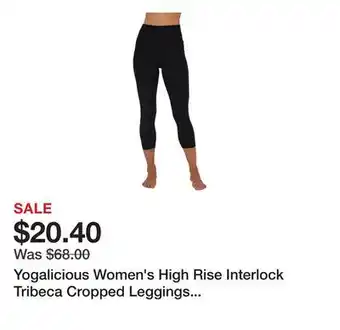 Belk Yogalicious Women's High Rise Interlock Tribeca Cropped Leggings with Side Pocket offer