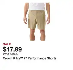 Belk Crown & Ivy 7 Performance Shorts offer