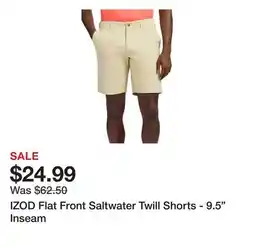 Belk IZOD Flat Front Saltwater Twill Shorts - 9.5 Inseam offer