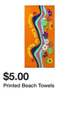 Five Below Printed Beach Towels offer
