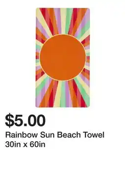 Five Below Rainbow Sun Beach Towel 30in x 60in offer
