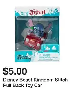 Five Below Disney Beast Kingdom Stitch Pull Back Toy Car offer