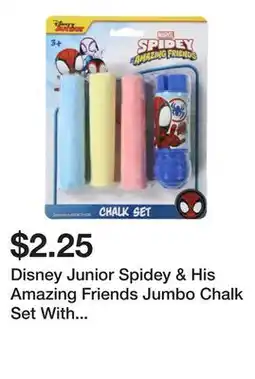 Five Below Disney Junior Spidey & His Amazing Friends Jumbo Chalk Set With Holder 4-Piece offer