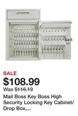 Office Depot Mail Boss Key Boss High Security Locking Key Cabinet/Drop Box, 16-1/4H x 11-1/4W x 4-3/4D, White offer