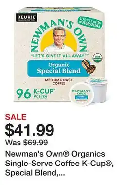 Office Depot Newman's Own Organics Single-Serve Coffee K-Cup , Special Blend, Carton Of 96, 4 x 24 Per Box offer