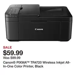 Office Depot Canon PIXMA TR4720 Wireless Inkjet All-In-One Color Printer, Black offer