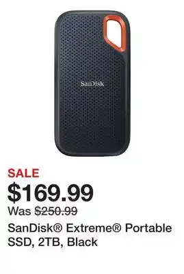 Office Depot SanDisk Extreme Portable SSD, 2TB, Black offer