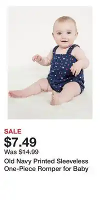 Old Navy Old Navy Printed Sleeveless One-Piece Romper for Baby offer
