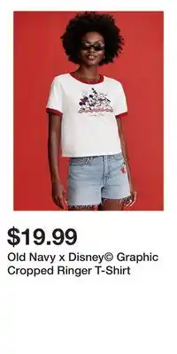 Old Navy Old Navy x Disney Graphic Cropped Ringer T-Shirt offer