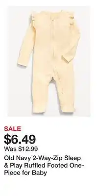 Old Navy Old Navy 2-Way-Zip Sleep & Play Ruffled Footed One-Piece for Baby offer