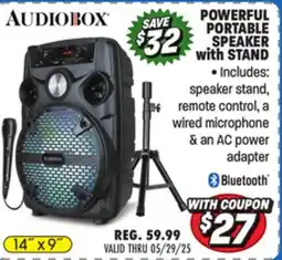 Big 5 Audiobox Powerful Portable Speaker With Stand offer