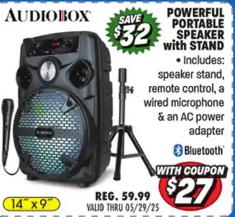 Big 5 Audiobox Powerful Portable Speaker With Stand offer