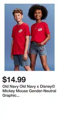 Old Navy Old Navy Old Navy x Disney Mickey Mouse Gender-Neutral Graphic T-Shirt for Kids offer