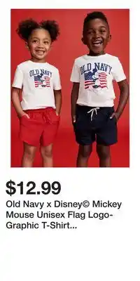 Old Navy Old Navy x Disney Mickey Mouse Unisex Flag Logo-Graphic T-Shirt for Toddler offer