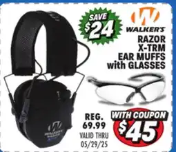 Big 5 Walkers Game Ear Razor X-TRM Ear Muffs with Glasses offer