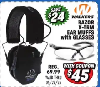 Big 5 Walkers Game Ear Razor X-TRM Ear Muffs with Glasses offer