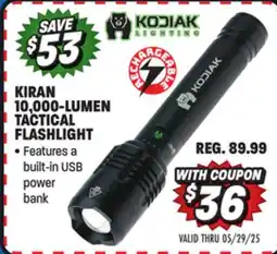 Big 5 Kodiak Kiran Rechargeable 10,000 Lumen Tactical Flashlight offer