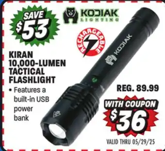 Big 5 Kodiak Kiran Rechargeable 10,000 Lumen Tactical Flashlight offer