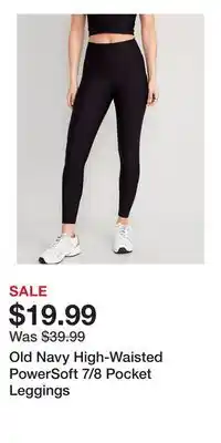 Old Navy Old Navy High-Waisted PowerSoft 7/8 Pocket Leggings offer