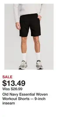 Old Navy Old Navy Essential Woven Workout Shorts -- 9-inch inseam offer