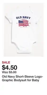 Old Navy Old Navy Short-Sleeve Logo-Graphic Bodysuit for Baby offer