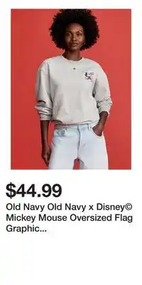 Old Navy Old Navy Old Navy x Disney Mickey Mouse Oversized Flag Graphic Sweatshirt offer