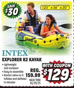 Big 5 Intex Explorer K2 Inflatable Kayak with 2 Aluminum Oars and Pump - 2-Person offer