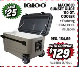 Big 5 Igloo MaxCold Sunset Glide 110 qt Cooler offer