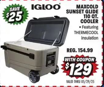 Big 5 Igloo MaxCold Sunset Glide 110 qt Cooler offer