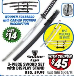 Big 5 Snake Eye Tactical 3-Piece Sword Set with Display Stand offer
