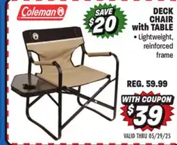 Big 5 Coleman Deck Chair with Table offer