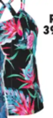 Big 5 n Swimwear Women's Midnight Bloom Fearless Shirred Tankini Top offer