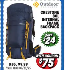 Big 5 Outdoor Products Crestone 80L Internal Frame Backpack offer