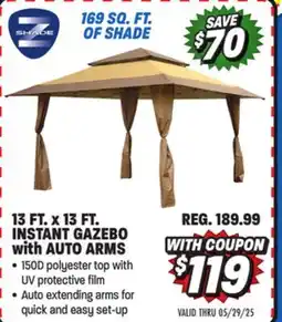Big 5 Z-Shade 13' x 13' Instant Gazebo with Auto Arms offer