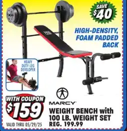 Big 5 Marcy Pro Weight Bench with 100-lb. Weight Set offer