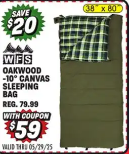 Big 5 World Famous Sports Oakwood -10° Canvas Sleeping Bag offer