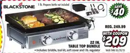 Big 5 Blackstone 22 Gas Tabletop 2-Burner Griddle Bundle offer