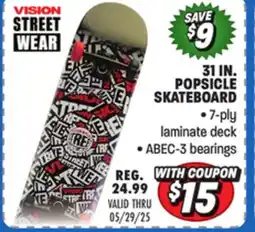 Big 5 Vision 31 Popsicle Skateboard offer